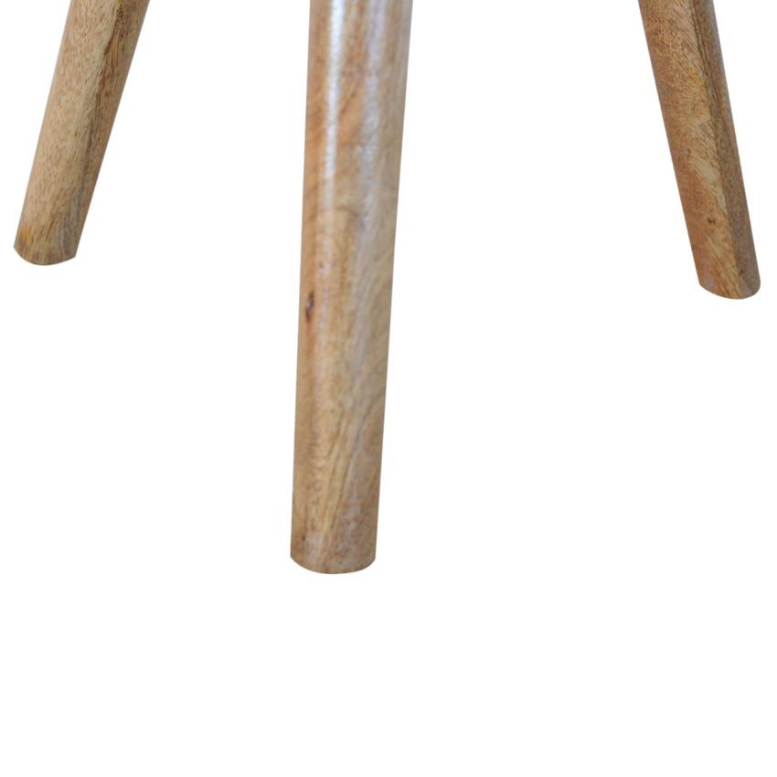 Lulu Tripod Side Table | Solid Mango Wood | Oak Finish | Round Accent Stool