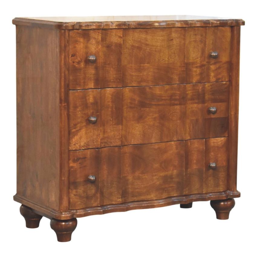 Lume 3 Drawer Chest | Roasted Timber Chest of Drawers