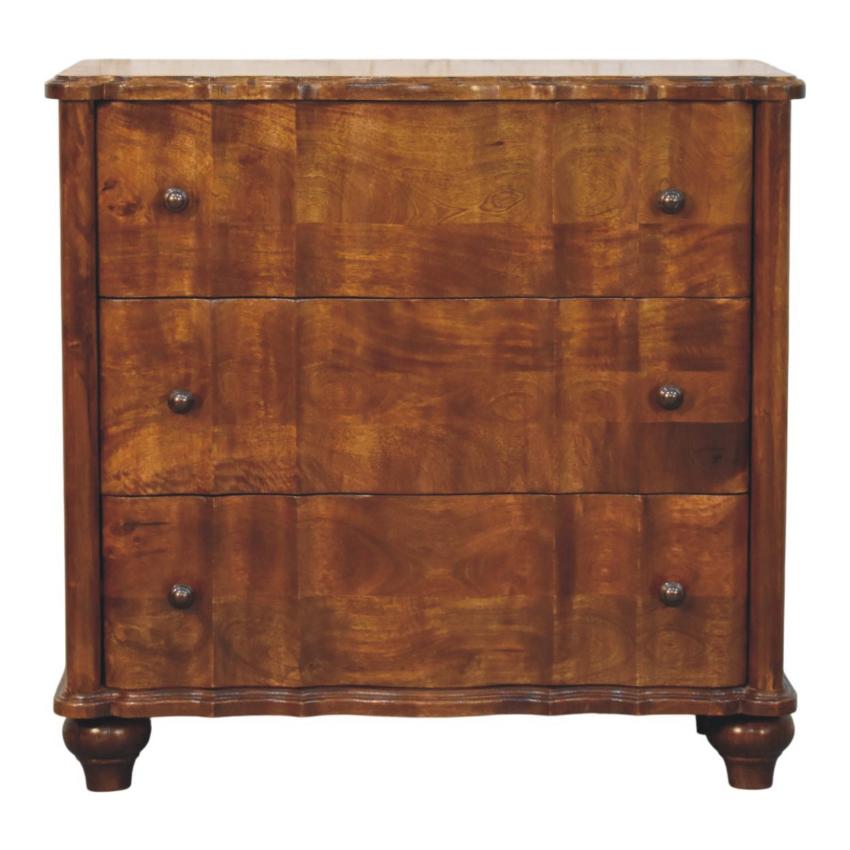 Lume 3 Drawer Chest | Roasted Timber Chest of Drawers