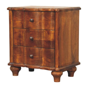 Lume Panel Bedside Table | Textured Timber Nightstand