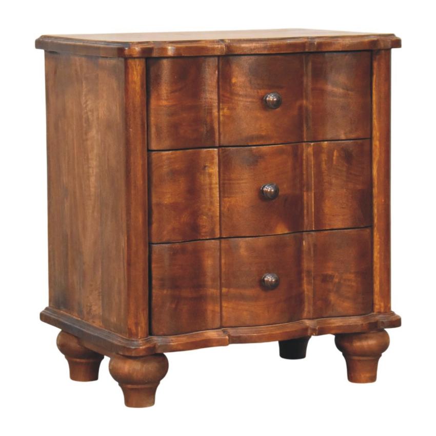 Lume Panel Bedside Table | Textured Timber Nightstand