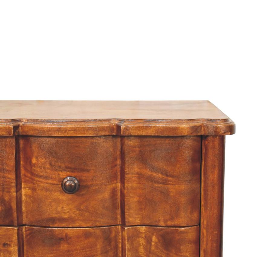 Lume Panel Bedside Table | Textured Timber Nightstand