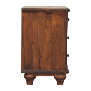 Lume Panel Bedside Table | Textured Timber Nightstand