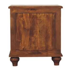 Lume Panel Bedside Table | Textured Timber Nightstand