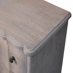 Lume Washed Chest of Drawers | Solid Mango Wood | Acid Wash Finish | 3 Drawer Storage Dresser