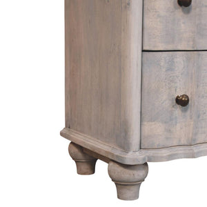 Lume Washed Chest of Drawers | Solid Mango Wood | Acid Wash Finish | 3 Drawer Storage Dresser