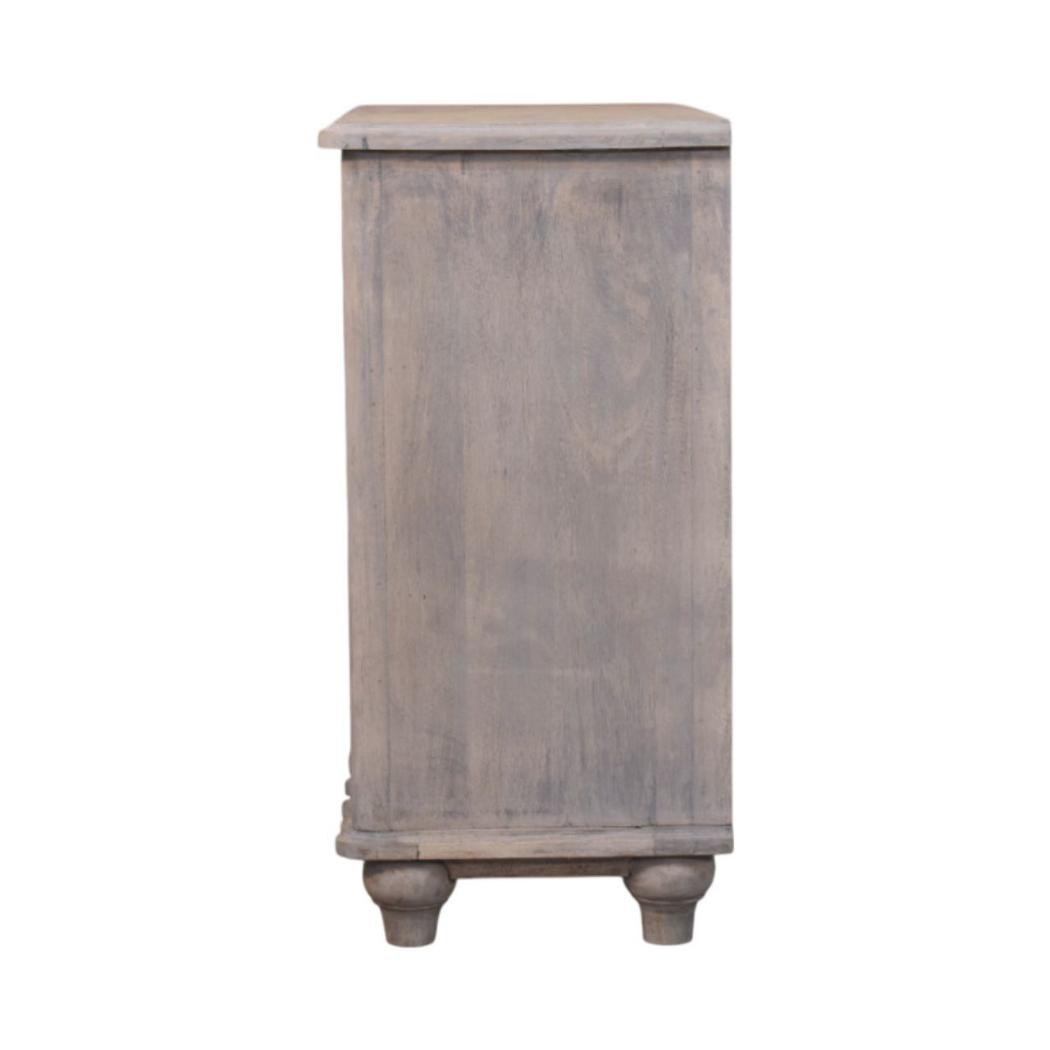 Lume Washed Chest of Drawers | Solid Mango Wood | Acid Wash Finish | 3 Drawer Storage Dresser