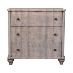 Lume Washed Chest of Drawers | Solid Mango Wood | Acid Wash Finish | 3 Drawer Storage Dresser