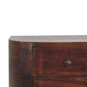 Lunar 2 Drawer Floating Bedside | Solid Mango Wood | Natural Wood Finish | Wall-Mounted Design
