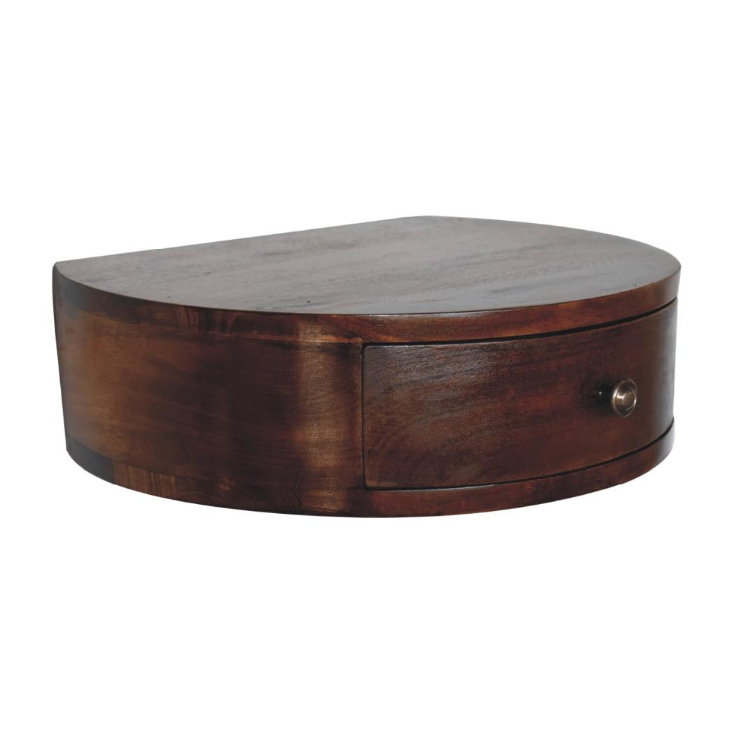 Lunar Floating Bedside Table | 1 Drawer | Wall-Mounted Compact Nightstand