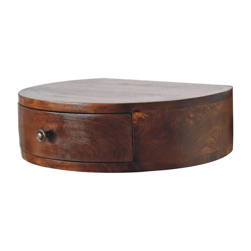 Lunar Floating Bedside Table | 1 Drawer | Wall-Mounted Compact Nightstand
