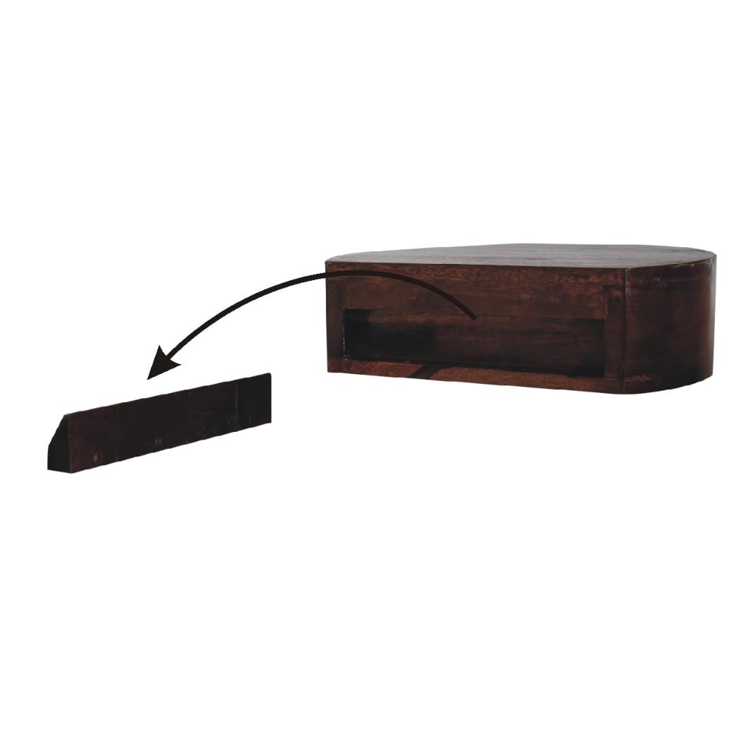 Lunar Floating Bedside Table | 1 Drawer | Wall-Mounted Compact Nightstand