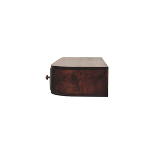 Lunar Wall-Mounted Console | Solid Mango Wood | Chestnut Finish | 2 Drawers
