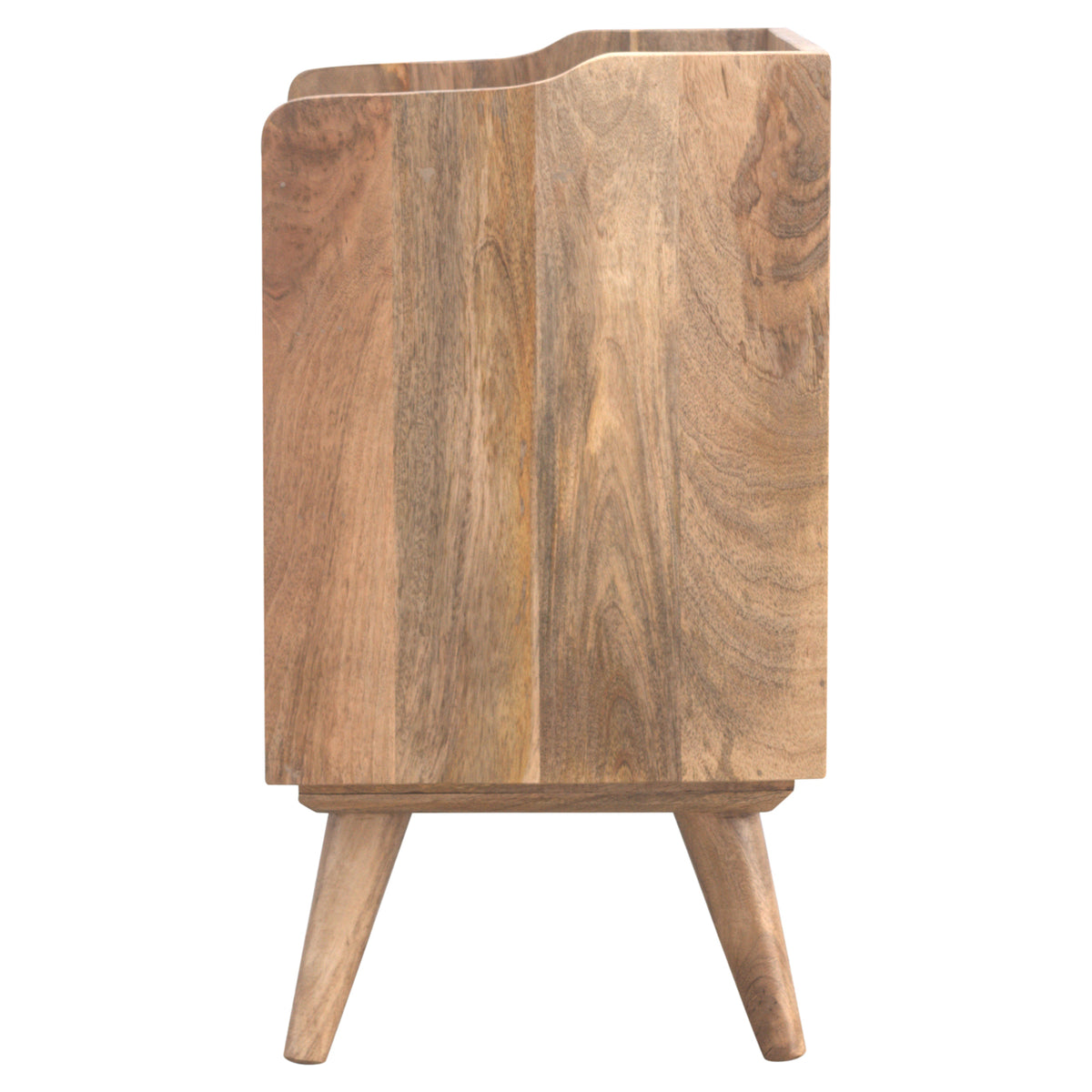 Solid Mango Wood Bedside Table | 3 Drawers | Gallery Back