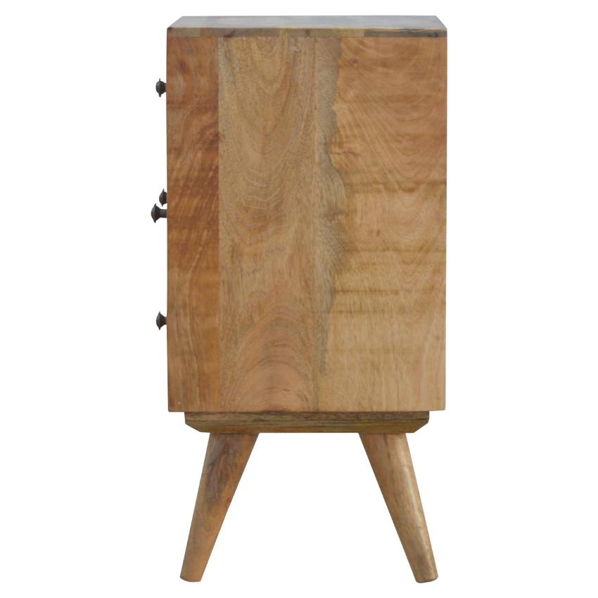 Mango Wood Multi-Drawer Bedside Table | 4 Drawers | Nordic Legs