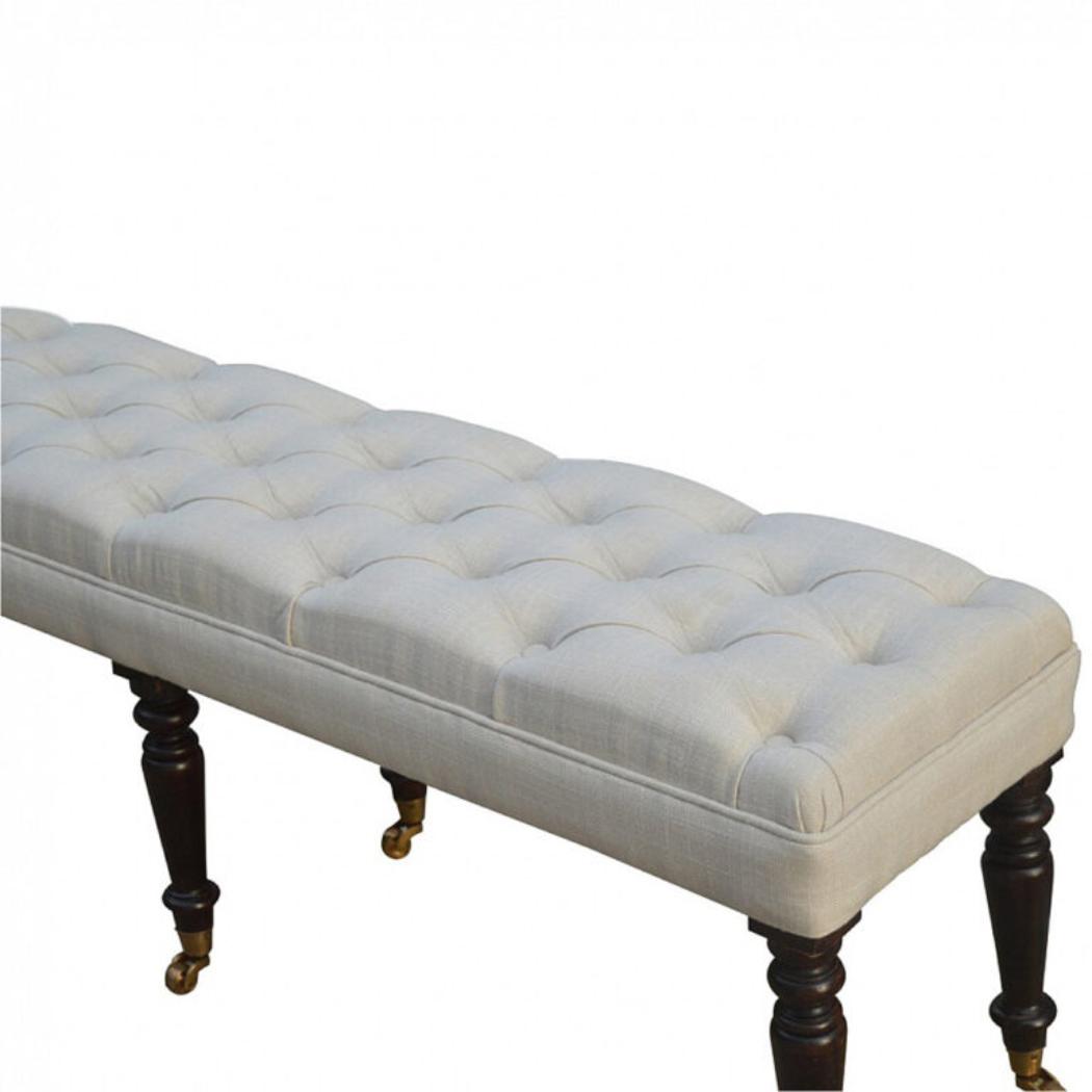 Mango Wood Hallway Bench | Castor Base | Practical Entryway Seating