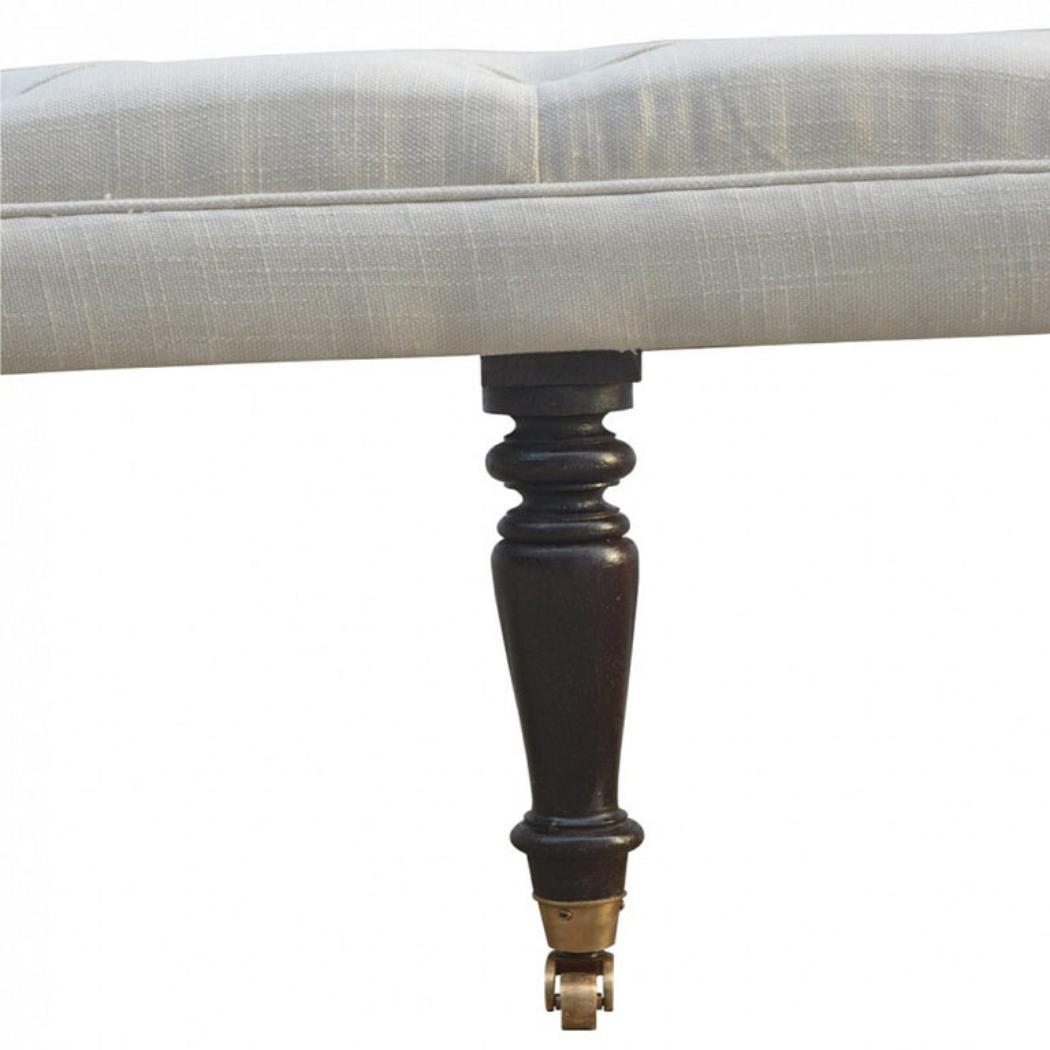 Mango Wood Hallway Bench | Castor Base | Practical Entryway Seating