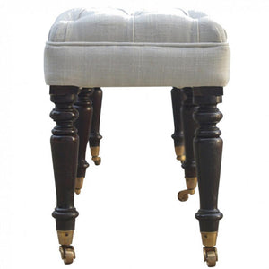 Mango Wood Hallway Bench | Castor Base | Practical Entryway Seating