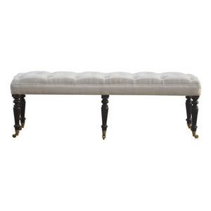 Mango Wood Hallway Bench | Castor Base | Practical Entryway Seating