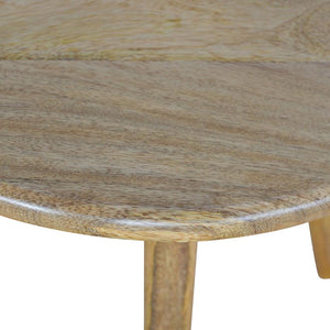 Mango Wood Nesting Stools | Set of 3 | Oak-Style Finish
