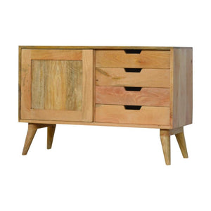 Mango Wood Sliding Door Sideboard | Oak-Inspired Finish