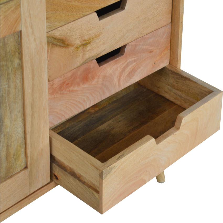 Mango Wood Sliding Door Sideboard | Oak-Inspired Finish