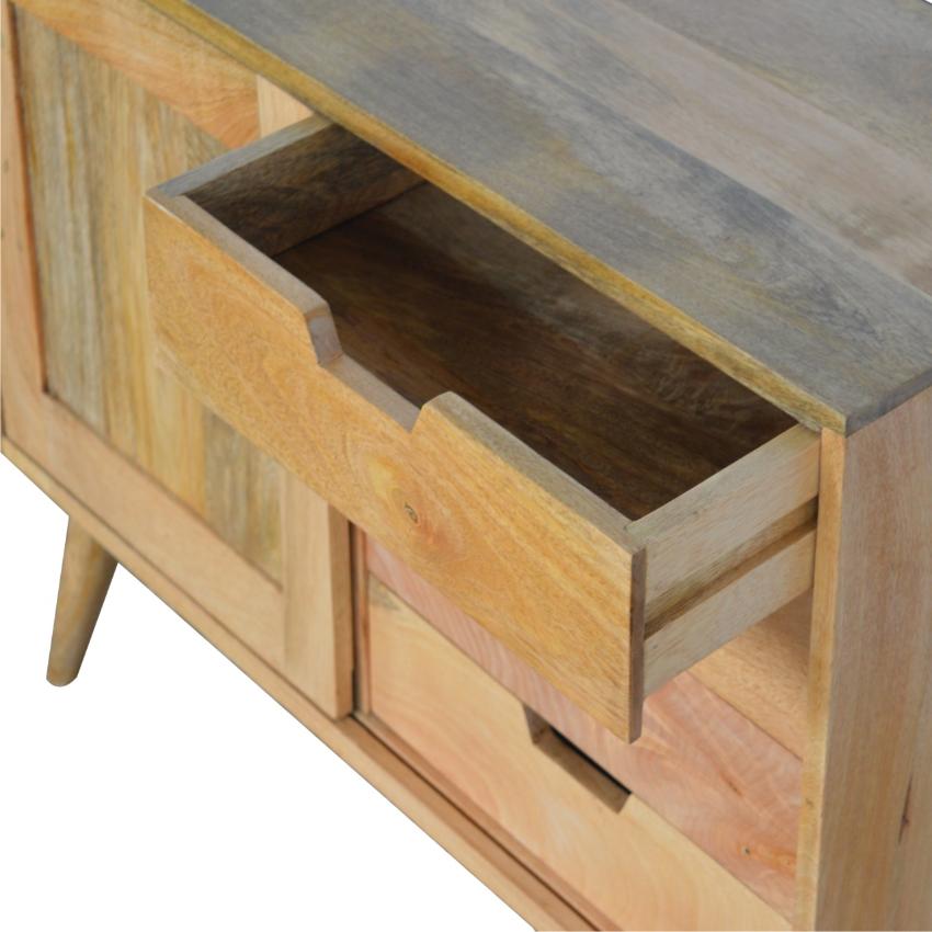 Mango Wood Sliding Door Sideboard | Oak-Inspired Finish