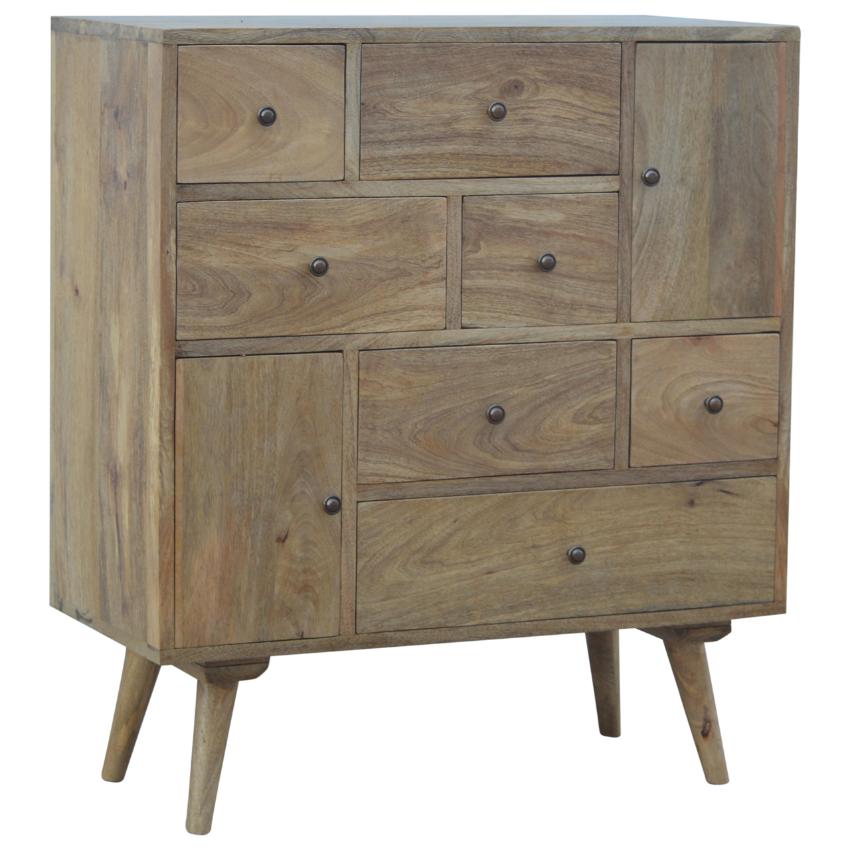 Solid Mango Wood Storage Cabinet | 7 Drawers | 2 Door Cupboards