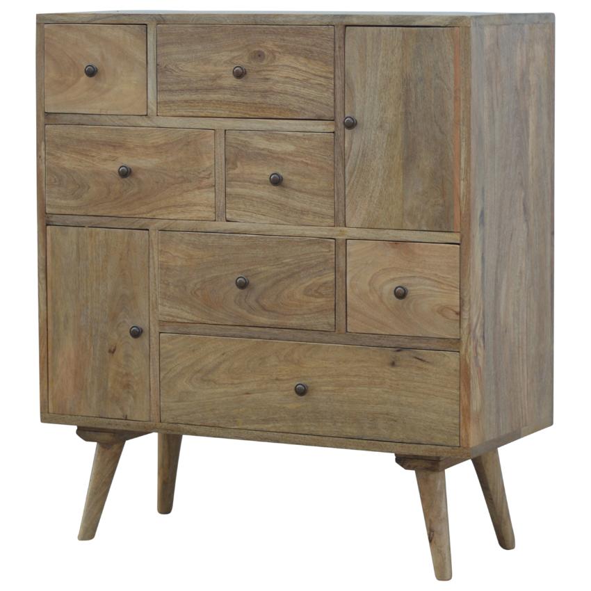 Solid Mango Wood Storage Cabinet | 7 Drawers | 2 Door Cupboards