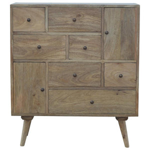 Solid Mango Wood Storage Cabinet | 7 Drawers | 2 Door Cupboards