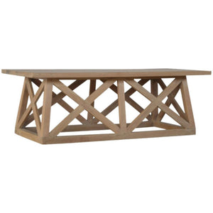 Mango Wood Trestle Coffee Table | Natural Timber | Rustic-Modern Living