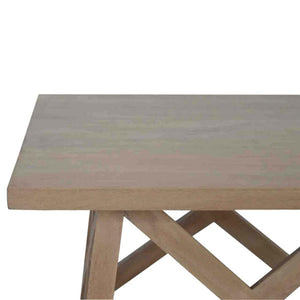 Mango Wood Trestle Coffee Table | Natural Timber | Rustic-Modern Living