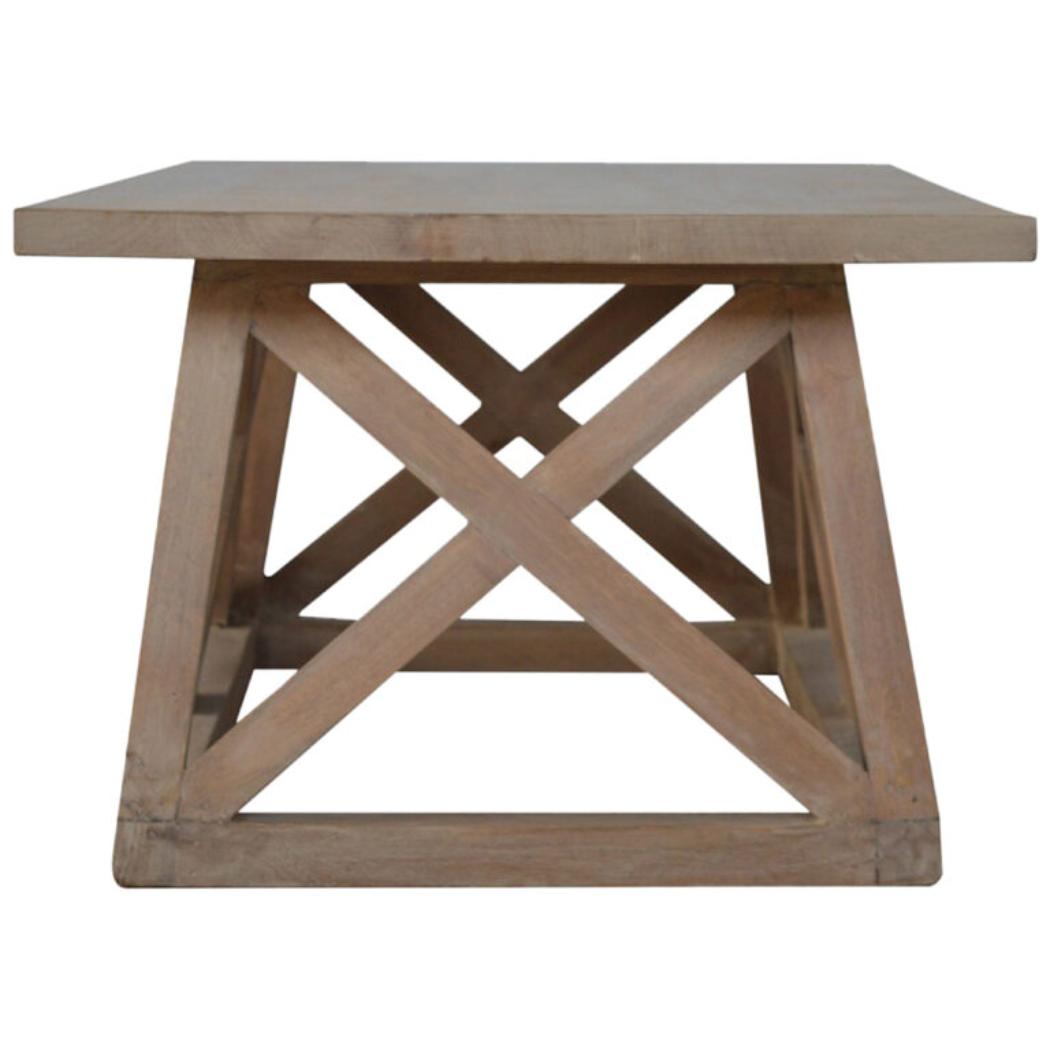 Mango Wood Trestle Coffee Table | Natural Timber | Rustic-Modern Living