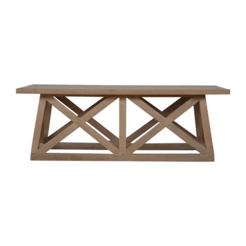 Mango Wood Trestle Coffee Table | Natural Timber | Rustic-Modern Living