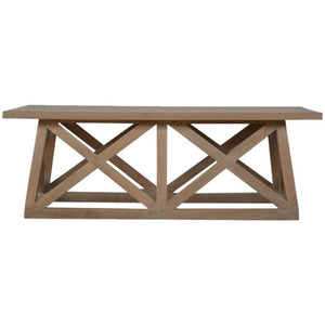 Mango Wood Trestle Coffee Table | Natural Timber | Rustic-Modern Living