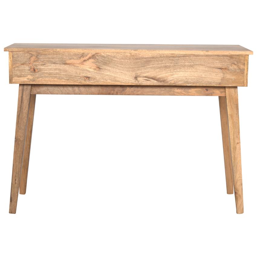Mango Wood Writing Desk | Twin Drawers | Shell Pull Handles