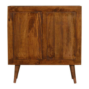 Manila Copper Storage Cabinet | Solid Mango Wood | Chestnut & Copper Finish | 2 Doors