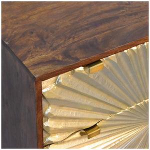 Manila Gold Chest of Drawers | Solid Mango Wood | Brass Fronts | Tapered Legs