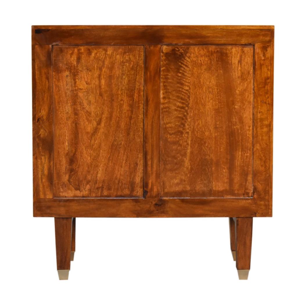 Manila Gold Chest of Drawers | Solid Mango Wood | Brass Fronts | Tapered Legs