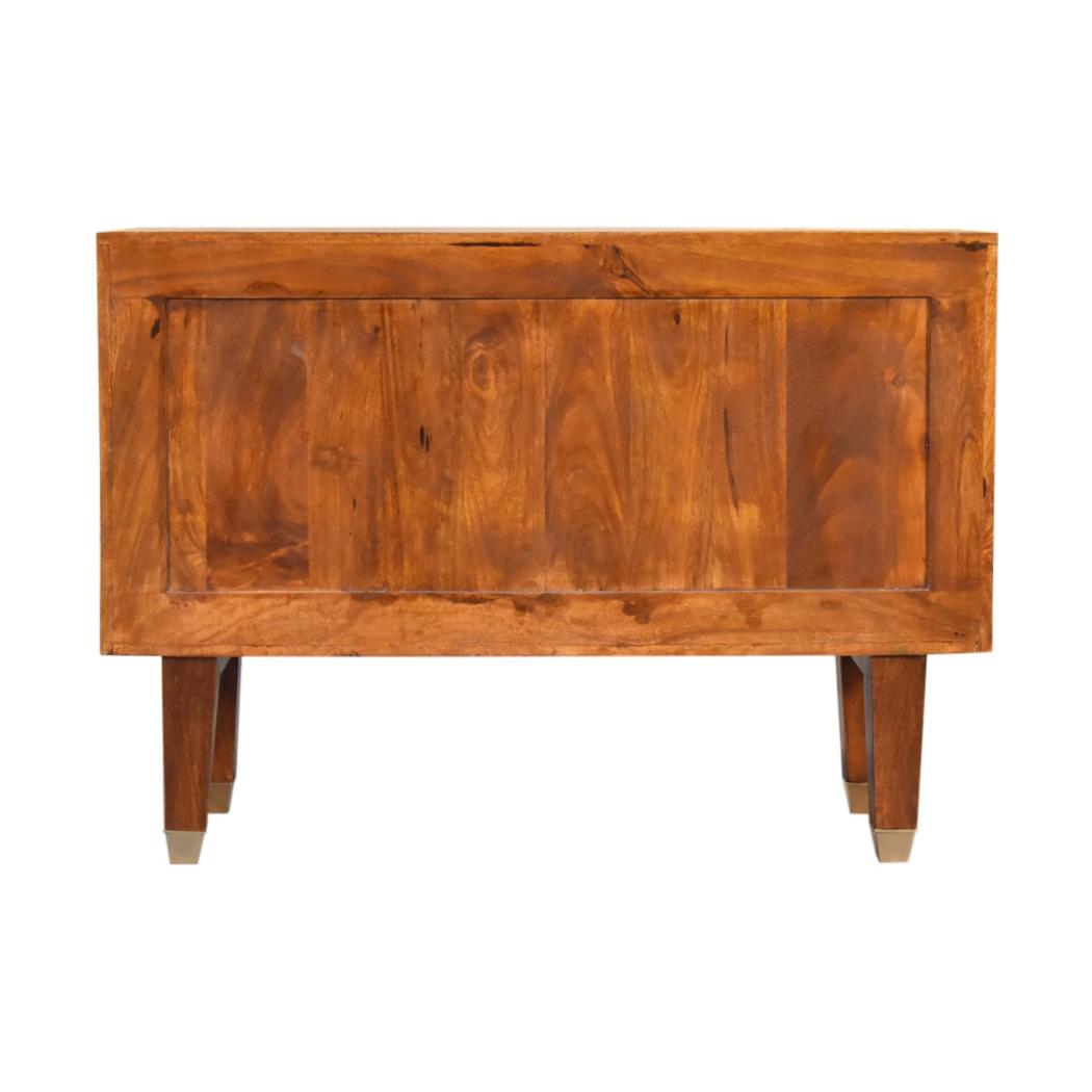 Manila Gold Sideboard | Solid Mango Wood | Brass Cabinet | 3 Drawers