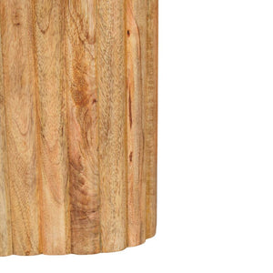Marble Side Table | Solid Mango Wood | Oak-ish Finish | Stone Top