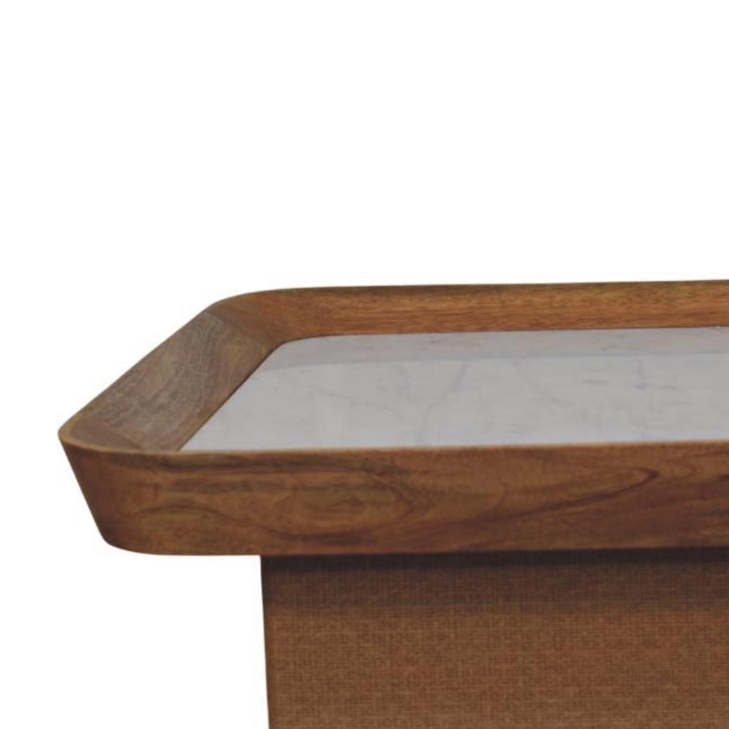 Marble-Top Chatai Coffee Table | Textured Living Room Centrepiece