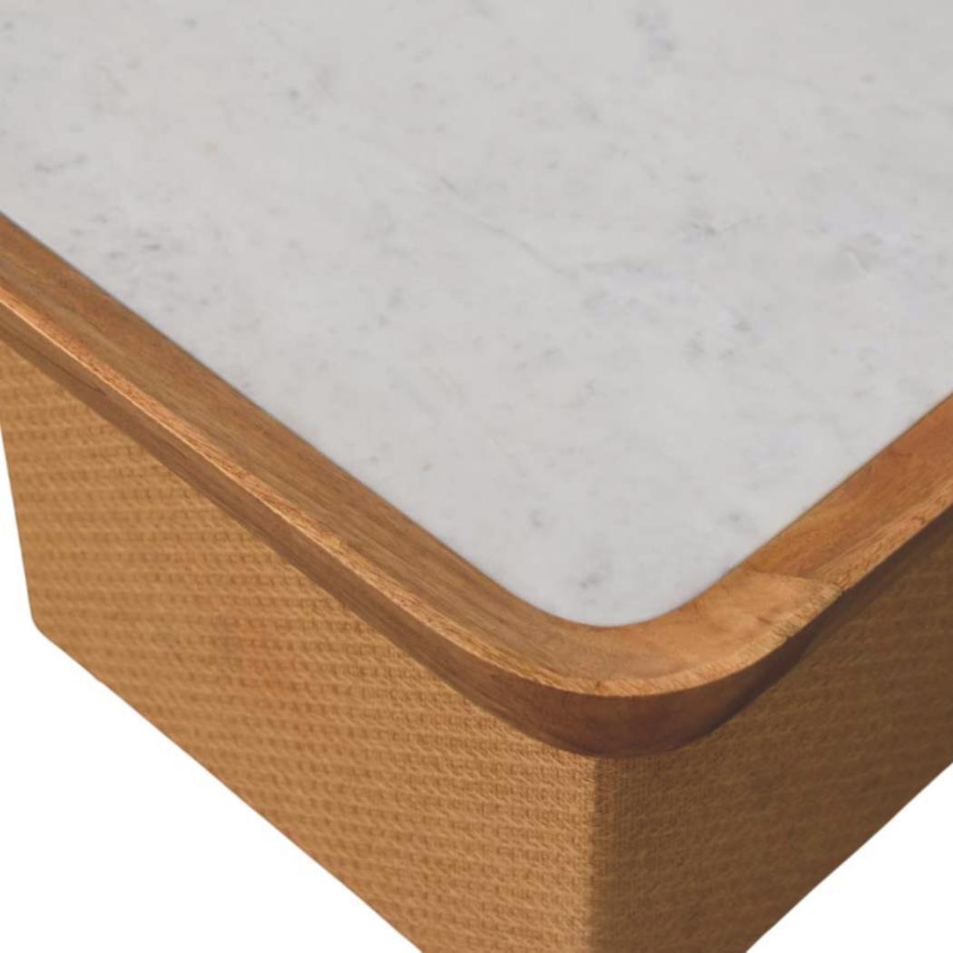 Marble-Top Chatai Coffee Table | Textured Living Room Centrepiece