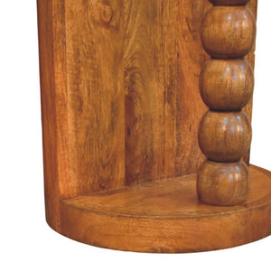 Marble Top Spindle Side Table | Sculptural Accent Table