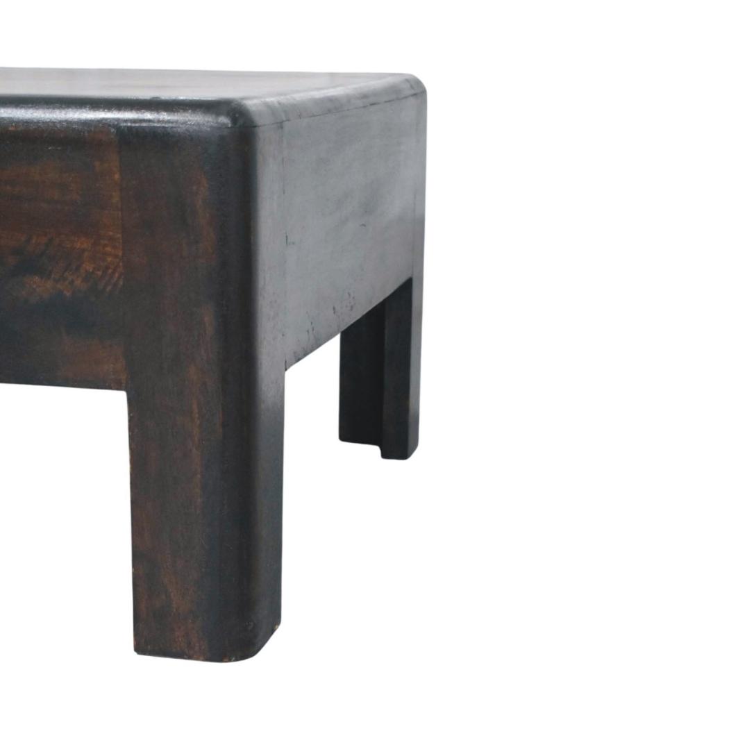 Marlow Block Coffee Table | Solid Mango Wood | Low-Profile Design | Velvet Mocha Finish