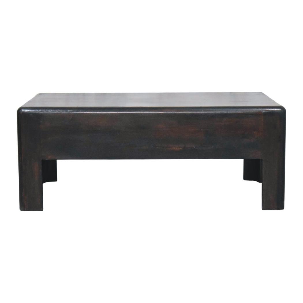 Marlow Block Coffee Table | Solid Mango Wood | Low-Profile Design | Velvet Mocha Finish