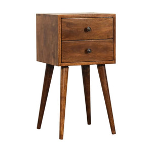 Marlow Mini Bedside Table | Solid Mango Wood | Chestnut | 2 Drawers