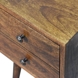 Marlow Mini Bedside Table | Solid Mango Wood | Chestnut | 2 Drawers