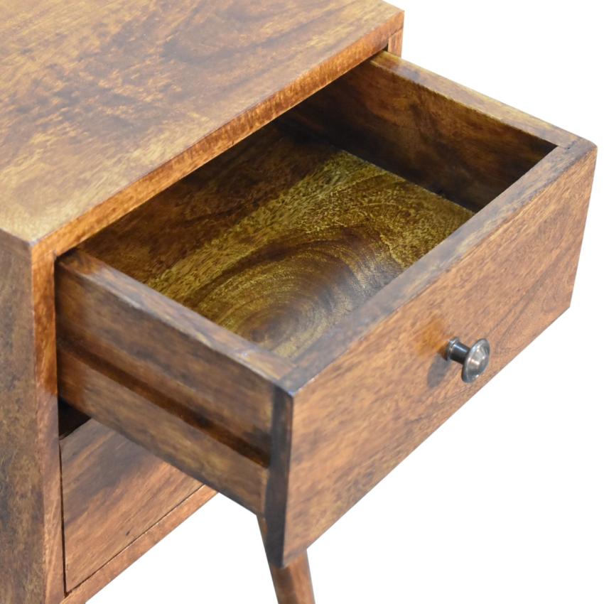 Marlow Mini Bedside Table | Solid Mango Wood | Chestnut | 2 Drawers