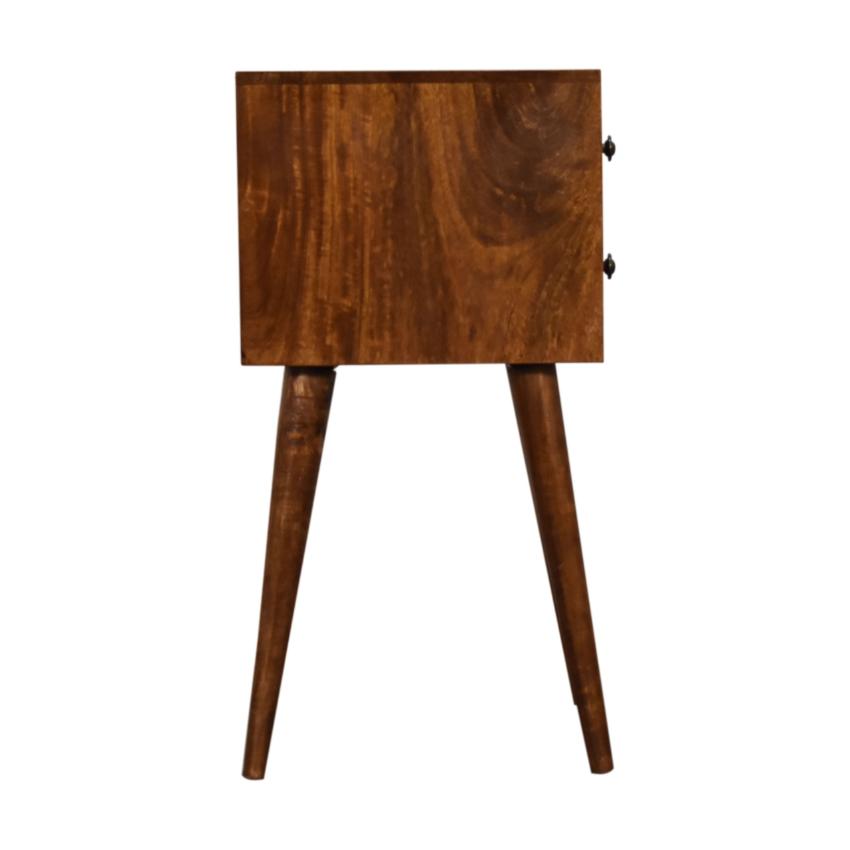 Marlow Mini Bedside Table | Solid Mango Wood | Chestnut | 2 Drawers